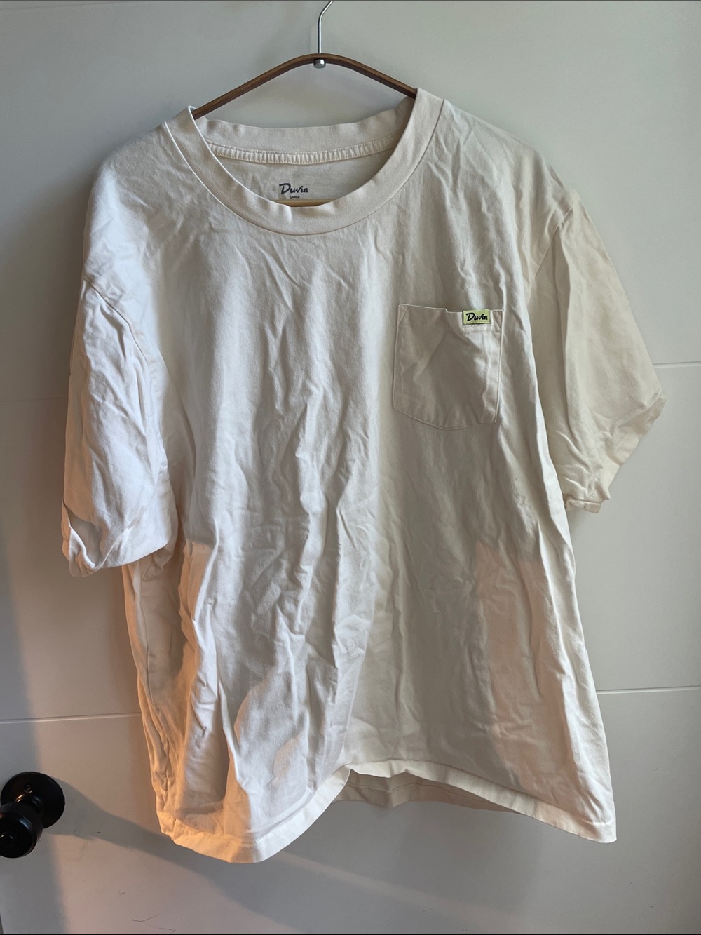 Duvin - Off White Pocket Tee - Men's Casual Crew Neck Shirt NWOT